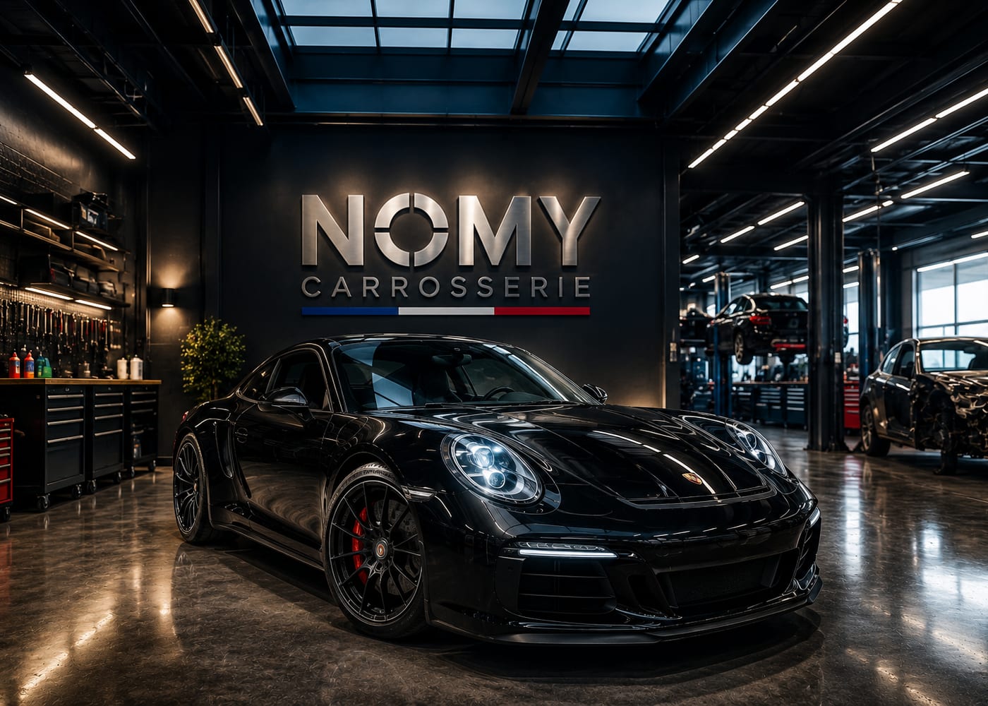 Atelier carrosserie NOMY à Nice & Cagnes-sur-Mer — véhicule prêt après réparation et peinture