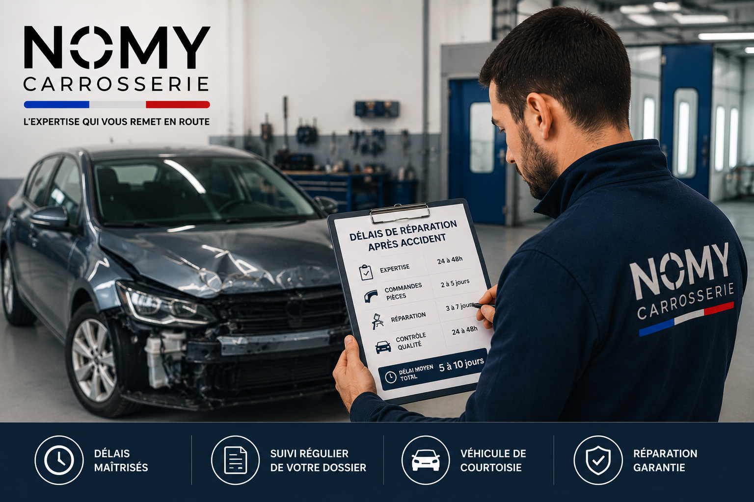 Combien de temps pour réparer ma voiture après un accident ? — Carrosserie NOMY (06)